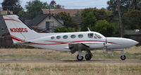 N300CG @ KRHV - A locally based 1978 Cessna 414A with a brand new interior landing on runway 31R at Reid Hillview Airport, CA. - by Chris Leipelt