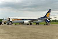 VT-JFS @ VIDN - Arrival of 9W 307 from Delhi on a late afternoon under grey monsoon skies. One gets to walk the short distance to the terminal building, which is nice. - by Arjun Sarup