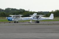 G-BOIX @ EGFH - Visiting Cessna Skyhawk in a new colour scheme. Previously registered C-GMMX. - by Roger Winser