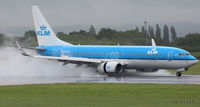 PH-BXE @ EGCC - Dramatic arrival at Manchester Airport EGCC - by Clive Pattle