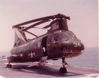 157703 - CH-46F 157703, May 1977, attached to HMH-461 from HMM-162 for Solid Shield '77 aboard USS Guadalcanal, LPH-7 - by Jonathan Primm