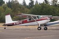 N7847C @ PLU - Cessna 180 on the transient ramp at Thun Field. - by Eric Olsen
