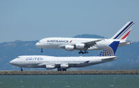 F-HPJA @ SFO - A very different photo of F-HPJA landing at San Francisco. - by Bill Larkins