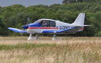 G-CEKO @ EGFH - Visiting Robin Cadet operated by Exeter Aviation departing Runway 22. Previously registered PH-VSU. - by Roger Winser