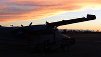 N690RP @ KRHV - Locally-based 1978 Rockwell Commander 690B JetProp watching the sunset before heading out for a ferry flight to Modesto for maintenance. The ferry flight will be the 1st time it has flown since 2011. - by Chris Leipelt
