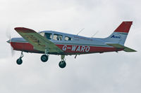 G-WARO @ EGFF - Cherokee Warrior III, Aeros, Staverton based, previously N9246, G-WARO, EC-HVT, seen departing runway 22, en-route RTB. - by Derek Flewin