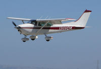 N9894E @ SQL - 1975 Cessna 182P on final approach @ San Carlos Airport, CA - by Steve Nation