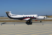 N922WV @ KSQL - Locally-based Pilatus PC-12/47E taxiing for take-off @ San Carlos Airport, CA - by Steve Nation