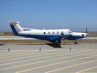 N806SA @ KSQL - Surf Air 2004 Pilatus PC-12/45 taxiing for takeoff to KBUR (Bob Hope International) from airline's SF Bay Area terminal @ San Carlos Airport, CA - by Steve Nation