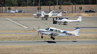 N149P @ KRHV - Locally-based 1979 Beech C23 departing runway 31R at Reid Hillview Airport, San Jose, CA. Photo taken from the control tower. - by Chris Leipelt