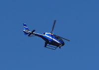 N408DC @ KRHV - The San Jose Police Department's 2000 Eurocopter EC-120B flying overhead at Reid Hillview Airport, San Jose, CA. - by Chris Leipelt