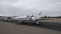 N678SW @ KRHV - M E Mullaly Inc (Pacific Grove, CA) 1991 Cessna 421C parked on the transient ramp for an early morning wash at Reid Hillview Airport, San Jose, CA. - by Chris Leipelt