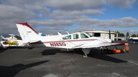N98SG @ KRHV - Locally-based 1979 Beech Baron 55 (with club seating) parked in front of the Lafferty Aircraft Sales hangar at Reid Hillview Airport, San Jose, CA. - by Chris Leipelt