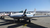 N213CN @ KWVI - 1980 Beechcraft Baron 55 on display at the 2015 Watsonville Fly-In. - by Chris Leipelt