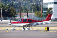 N424AT @ BFI - Cirrus SR22 during engine warm up. - by Eric Olsen