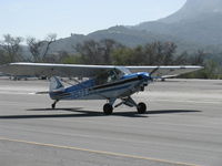 N2573J @ SZP - 1979 Piper PA-18-150 SUPER CUB, Lycoming O-320 150 Hp, taxi off the active - by Doug Robertson