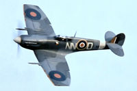 G-AWII @ EGTH - Supermarine Spitfire LF.Vc [WASP/20/223] Old Warden~G 30/06/1974. From a slide.
