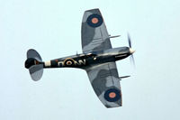 G-AWII @ EGTH - Supermarine Spitfire LF.Vc [WASP/20/223] Old Warden~G 30/06/1974. From a slide.