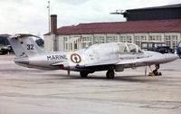 32 @ EGDY - Morane-Saulnier MS.760 Paris I [032] (French Navy) RNAS Yeovilton~G 05/08/1978. From a slide. - by Ray Barber