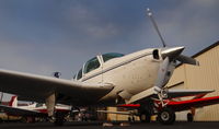 N808R @ KRHV - Locally-based 1960 Beech 35 Bonanza sitting beside the Lafferty Hangar before sunset at Reid Hillview Airport, San Jose, CA. - by Chris Leipelt