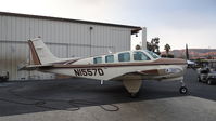 N1557D @ KRHV - Locally-based 1989 Beech B36TC Bonanza getting avionics work done at Reid Hillview Airport, San Jose, CA. - by Chris Leipelt