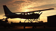 N9493Z @ KRHV - Locally-based 1981 Cessna TU206G Turbo Stationair 6 II on floats back at the south tie downs after getting maintenance for a few months at Squadron 2 at Reid Hillview Airport, San Jose, CA. It is currently for sale and the engine has less than 90 hours. - by Chris Leipelt