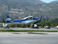 N8667H @ SZP - 1947 North American NAVION, Continental IO-520 285 Hp upgrade, another takeoff climb Rwy 22, Young Eagles Flight - by Doug Robertson