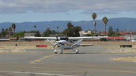 N24480 @ KRHV - Locally-based 2001 Cessna 182S taxing back to its hangar after landing at Reid Hillview Airport, CA. - by Chris Leipelt