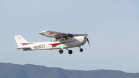 N61637 @ KRHV - Locally-based 1975 Cessna 172M departing runway 31R at Reid Hillview Airport, San Jose, CA. - by Chris Leipelt