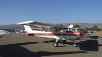 N24373 @ KRHV - Locally-based 1977 Cessna 152 sitting at the south tie downs at Reid Hillview Airport, San Jose, CA while the Nice Air ramp gets resurfaced. This is the busiest you will ever see the south tie downs since (as upload date) there are only 11 a/c there. - by Chris Leipelt