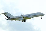 N176HS @ EGGW - 2013 Bombardier BD700-1A11, c/n: 9531 climbs away from Luton - by Terry Fletcher
