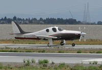 N828TJ @ KSQL - 2012 Lancair Evolution taxiing for flight to KLVK (Livermore, CA) @ San Carlos Municipal Airport, CA - by Steve Nation
