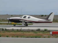 N828TJ @ KSQL - 2012 Lancair Evolution rolling for takeoff for KLVK (Livermore, CA) @ San Carlos Municipal Airport, CA - by Steve Nation