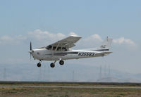 N35583 @ KSQL - Locally-Based 2001 Cessna 172S over the threshold @ San Carlos Municipal Airport, CA - by Steve Nation