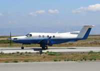 N805SA @ KSQL - Surf Airlines 2004 Pilatus PC-12/45 operating as URF305 begins takeoff roll for  KSBA (Santa Barbara, CA) @ San Carlos Municipal Airport, CA - by Steve Nation