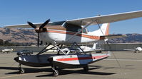 N9493Z @ KRHV - Locally-based 1981 Cessna TU206G Turbo Stationair II sitting at its tie down at Reid Hillview Airport, San Jose, CA. - by Chris Leipelt