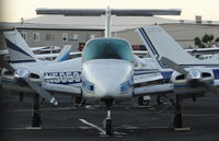 N3724H @ KRHV - Locally-based 1982 Beechcraft Duchess sitting not eh Squadron 2 ramp early in the morning at Reid Hillview Airport, San Jose, CA. - by Chris Leipelt