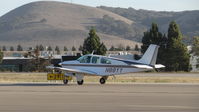 N88YY - Locally-based 1966 Beechcraft Bonanza taxing out for departure at San Luis Obispo Airport, San Luis Obispo, CA. - by Chris Leipelt