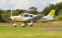 G-CCYY @ EGFH - Visiting Cherokee Warrior II departing Runway 22. - by Roger Winser