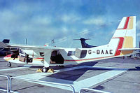 G-BAAE @ EGLF - Britten-Norman BN-2A-8 Islander [0308] (Britten-Norman) Farnborough~G 10/09/1972. From a slide.
