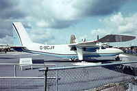 G-BCJY @ EGLF - Britten-Norman BN-2A-23 Islander [0392] (Britten-Norman) Farnborough~G 08/09/1974. From a slide.