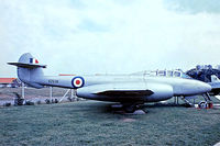 VZ638 @ EGMC - Gloster Meteor T.7 [Unknown] (Royal Air Force) Southend~G 03/07/1974. From a slide. - by Ray Barber