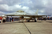 J-232 @ EGVI - General Dynamics F-16A Fighting Falcon [6D-21] (Royal Netherlands Air Force) RAF Greenham Common~G 27/06/1981. From a slide.