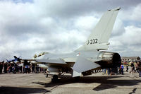 J-232 @ EGVI - General Dynamics F-16A Fighting Falcon [6D-21] (Royal Netherlands Air Force) RAF Greenham Common~G 27/06/1981. From a slide.