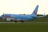 OO-JAF @ LFRB - Boeing 737-8K5, landing rwy 25L, Brest-Bretagne airport (LFRB-BES) - by Yves-Q