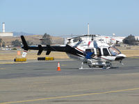 N409PJ @ KCCR - P & J Helicopters (Red Bluff, CA) 1998 Bell Textron Canada 407 with belly pack, side basket and probe @ Buchanan Field, Concord, CA - by Steve Nation