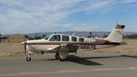 N6671L @ KRHV - Locally-based 1983 Beechcraft A36 Bonanza taxing out for departure after getting new avionics at Reid Hillview Airport, San Jose, CA. - by Chris Leipelt