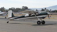 N4724B @ KRHV - California-based 1955 Cessna 180 taxing into transient parking at Reid Hillview Airport, San Jose, CA. - by Chris Leipelt