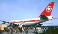 CF-TOB @ CYVR - Taken March 1971 at Vancouver International (YVR).  Judging from crowds and CHWK radio van, this was a public showing of Air Canada's newest plane. - by H. Parpatt