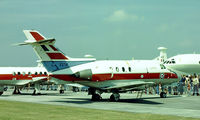 XS714 @ EGCN - XS714   Hawker Siddeley 125 Dominie T.1 [25054] (Royal Air Force) RAF Finningley~G 30/07/1977. From a slide. - by Ray Barber